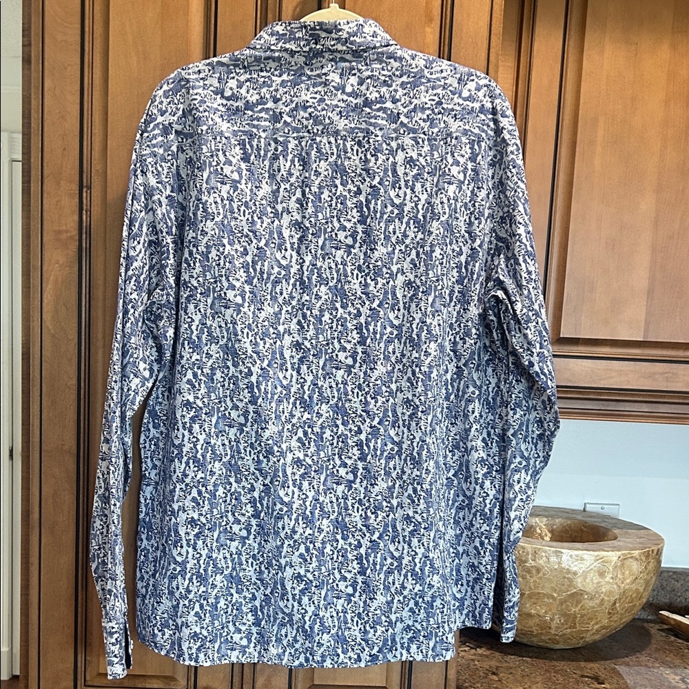 Bugatchi Men's Blue and White Casual Shirt - Picture 7 of 7